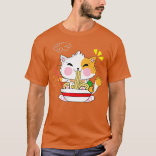 Ramen Cat Kawaii Anime Jape Ramen Life Kitten T Shirt