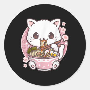 Ramen Cat Kawaii Anime Ramen Cat Lovers Kawaii Runt Klistermärke
