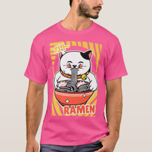 Ramen Cat Kawaii Japanska Anime Älskare 146 T Shirt