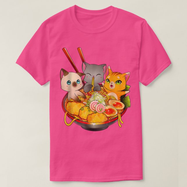 Ramen Cat Kawaii Neko Anime Otaku Cats Japanskt nr T Shirt (Design framsida)