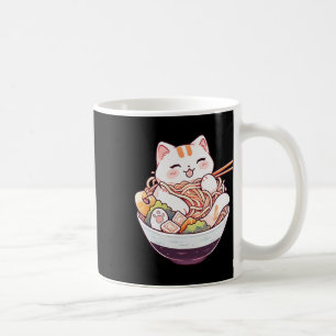 Ramen Cat Kawaii Neko Cute Anime Shirt För manar W Kaffemugg