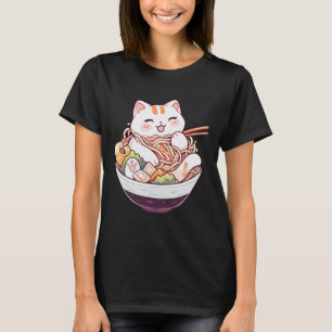 Ramen Cat Kawaii Neko Cute Anime Shirt För manar W T