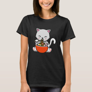 Ramen Cat Kawaii Sushi Anime Japansk gåva T Shirt