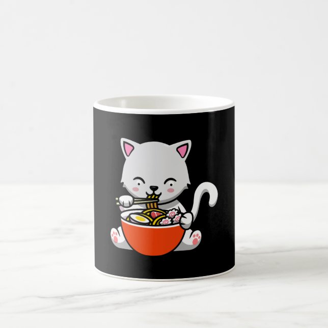 Ramen Cat Kawaii Sushi Anime Japansk gift Kaffemugg (Center)