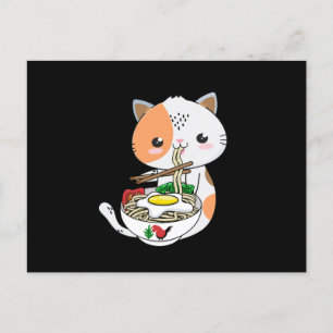 Ramen Cat Kitten Vykort