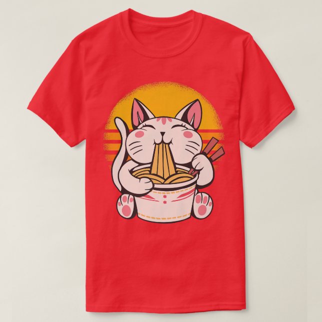 Ramen Cat Lover Kawaii Anime Premium T-Shirt (Design framsida)