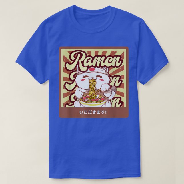 Ramen Cat Neko Anime Kawaii Japansk Cat Lover Tee (Design framsida)