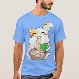 Ramen Cat Neko Anime Kawaii Japanska Merch Gifts W T Shirt