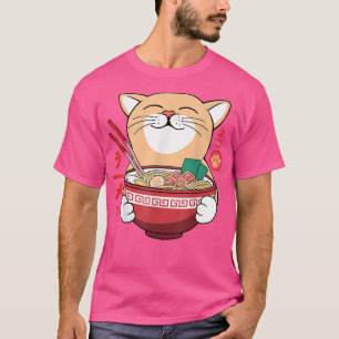 Ramen Cat Neko Anime Kawaii Japanska Merch Gifts W T Shirt