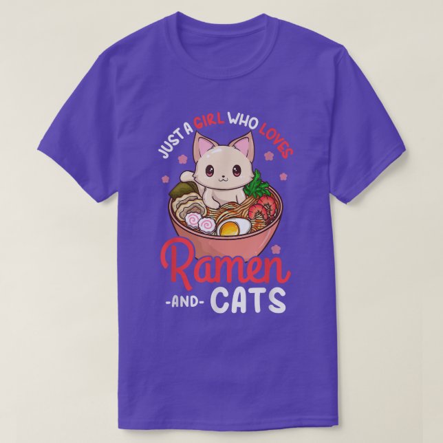 Ramen Cat Neko Anime Kawaii Otaku Girl  T Shirt (Design framsida)