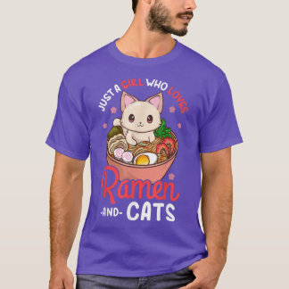 Ramen Cat Neko Anime Kawaii Otaku Girl  T Shirt