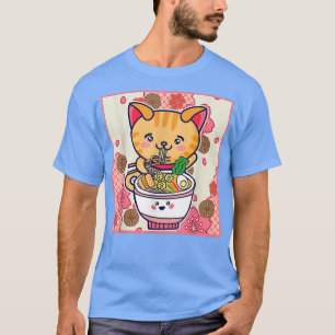 Ramen Cat Neko Japanska Kawaii Anime Cat Ramen Noo T Shirt