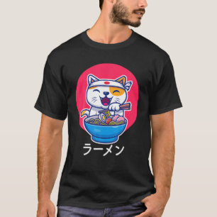 Ramen Cat Neko Kawaii Anime Jape Noodles Gift T Shirt