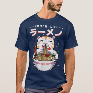 Ramen Cat Ramen Life Kawaii Anime Japanska T Shirt