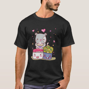 Ramen Cat T Kawaii Anime Japansk Gift Sushi Shirt