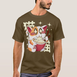Ramen Cat T Kawaii Anime Tee Japanska presenter