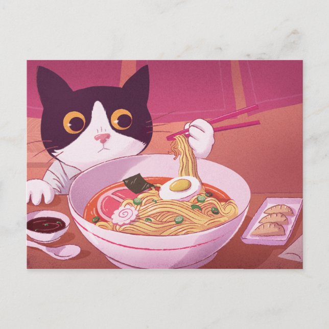 Ramen Cat vykort (Framsida)
