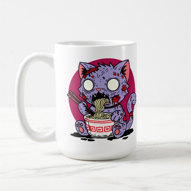 Ramen Cat Zombie Kaffemugg (Vänster)