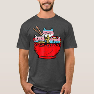 Ramen Cats Transgender Trans Pride Flagga japanska T Shirt