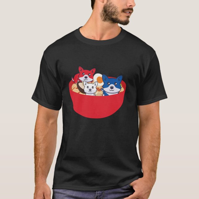 Ramen corgies 4:e juli USA Patriotic Amerika T Shirt (Framsida)