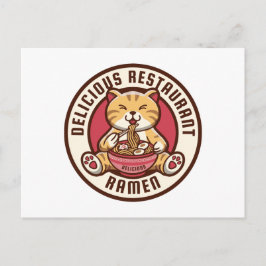 Ramen cute Cat Vykort