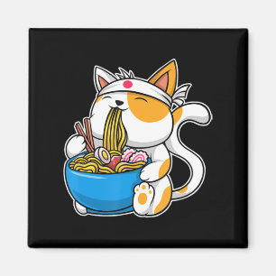 Ramen Cute Kawaii Anime Japansk Food Neko Cat Magnet