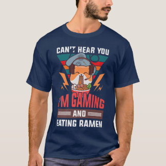 Ramen-design för coola Cat och RamenVideo Gamer Ca T Shirt