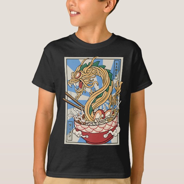Ramen Dragon Japansk noodles soppa T Shirt (Framsida)