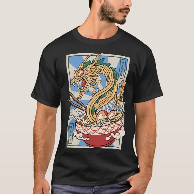Ramen Dragon Japansk noodles soppa T Shirt (Framsida)