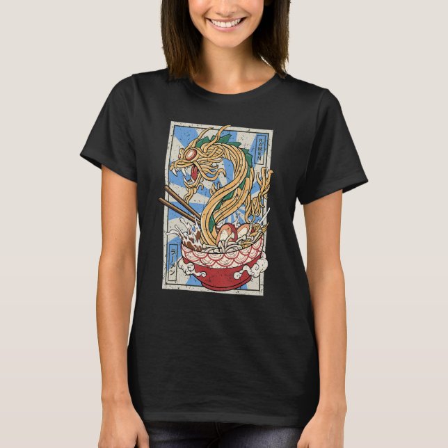 Ramen Dragon Japansk noodles soppa T Shirt (Framsida)