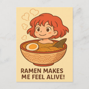 Ramen Får Mig Att Känna Mig Levande Rolig Nudel Äl Vykort