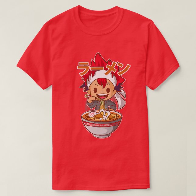 Ramen Food Krig Anime, Cute Anime Boys Kids Japane T Shirt (Design framsida)