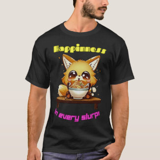 Ramen Fox Cute Kawaii japansk Anime Noodles Gift T Shirt