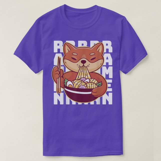 Ramen - Fox Eating Ramen Noodles T Shirt (Design framsida)