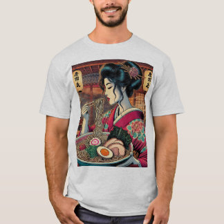 Ramen & Geisha - Ukiyo-e Style Art" T Shirt