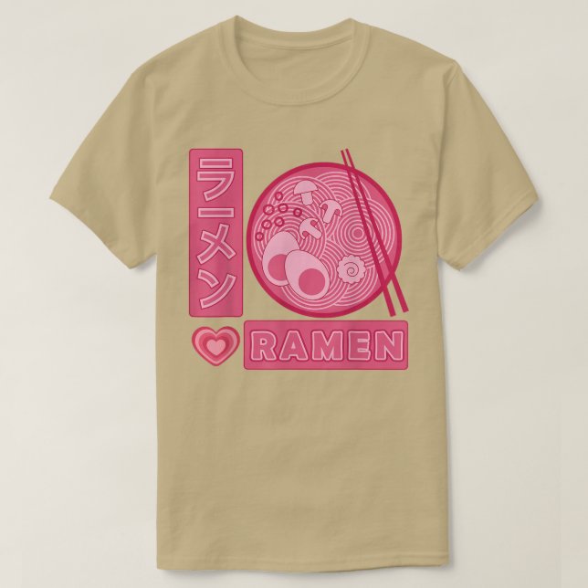 Ramen Girl Loves Anime Ramen Japanese  T Shirt (Design framsida)