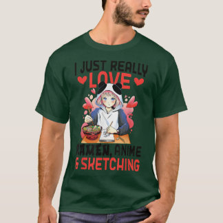 Ramen Girl Sketching Anime 1263 T Shirt