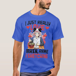 Ramen Girl Sketching Anime T Shirt