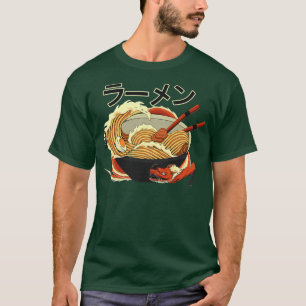 Ramen Hiragana Bowl of Noodles and Asian Dragon Ae T Shirt