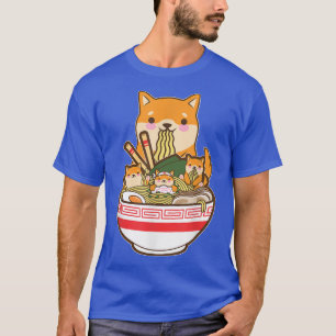 Ramen Hund Shiba Inu Japansk Kawaii Cute Anime Val T Shirt