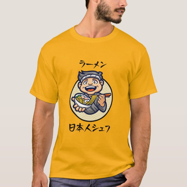 Ramen Japansk Chef T Shirt (Framsida)