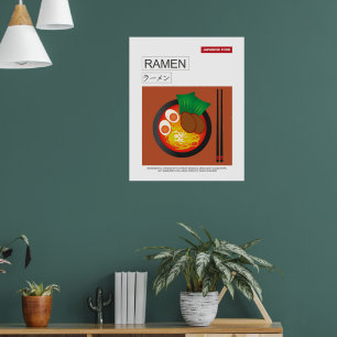 Ramen, Japansk mat, Vector Stil Wall Art Poster
