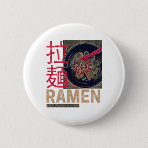 Ramen Japansk Noodle Anime Vintage Knapp