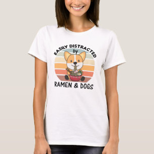 Ramen Japansk Noodles Sweet Corgi Eats Ramen T Shirt