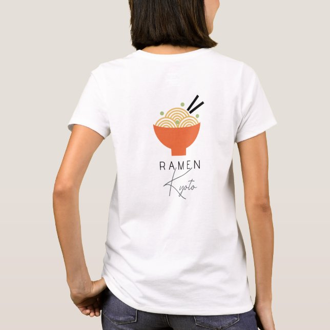 Ramen/japansk restaurang modern vit verksamhet t shirt (Baksida)
