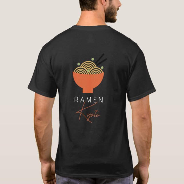 Ramen/japansk restaurang Svart Modern Affär T Shirt (Baksida)
