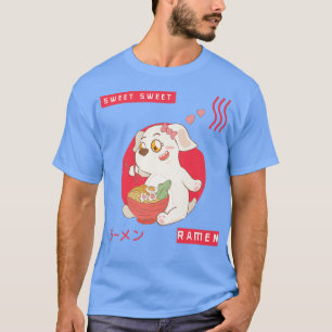Ramen Japanska Noodles Sweet Hund Funny Hundar med T Shirt