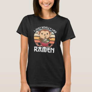 Ramen Japanska Noodles Sweet Monkey Eats Ramen T Shirt