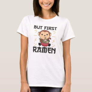 Ramen Japanska Noodles Sweet Monkey Eats Ramen T Shirt