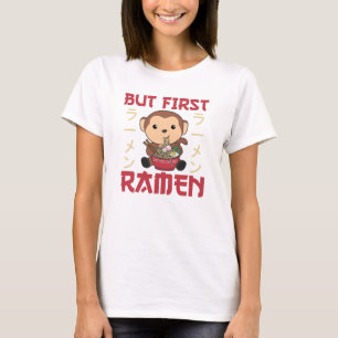 Ramen Japanska Noodles Sweet Monkey Eats Ramen T Shirt